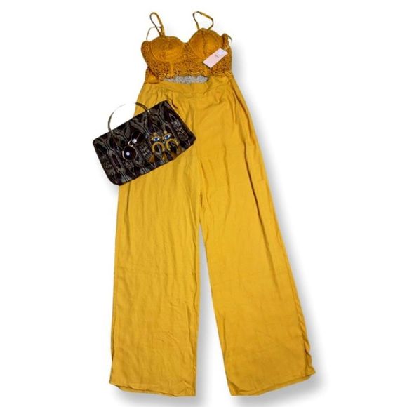Blashe Pants - NWT BLASHE JUMPSUIT WITH LACE BUSTIER SIZE LARGE!